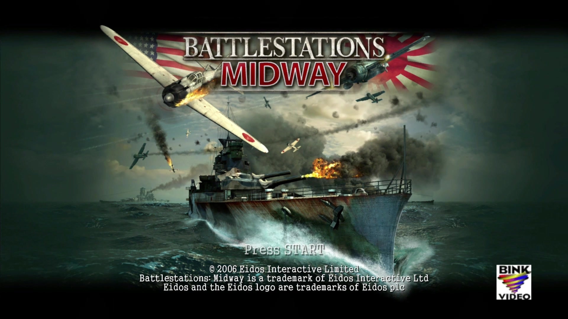 Battlestations Midway title screen for Xbox 360